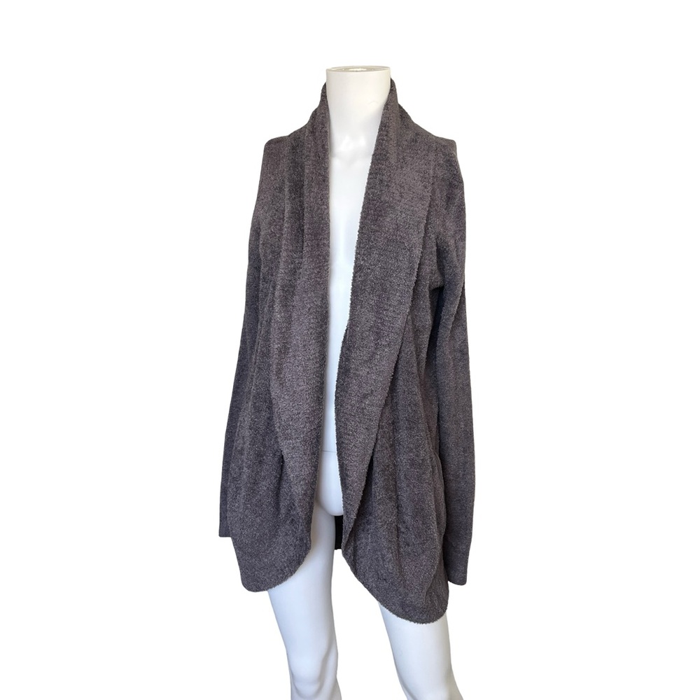 Barefoot Dreams Cozychic Lite Gray Cardigan Sweater Neutral Womens Size Medium